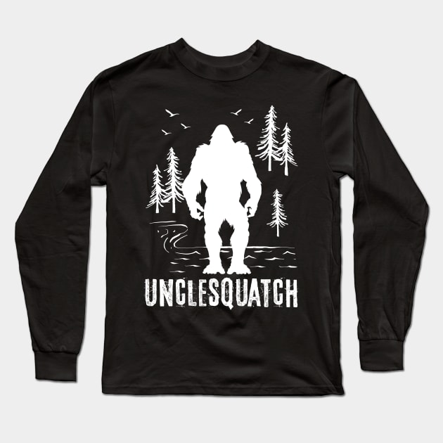 Uncle Squatch Bigfoot Long Sleeve T-Shirt by Tesszero
